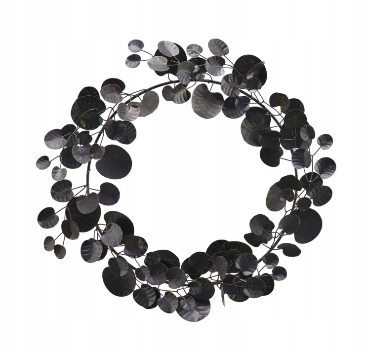 House Doctor Wreath Vianočná Dekorácia Eukalyptus Čierny kovový veniec
