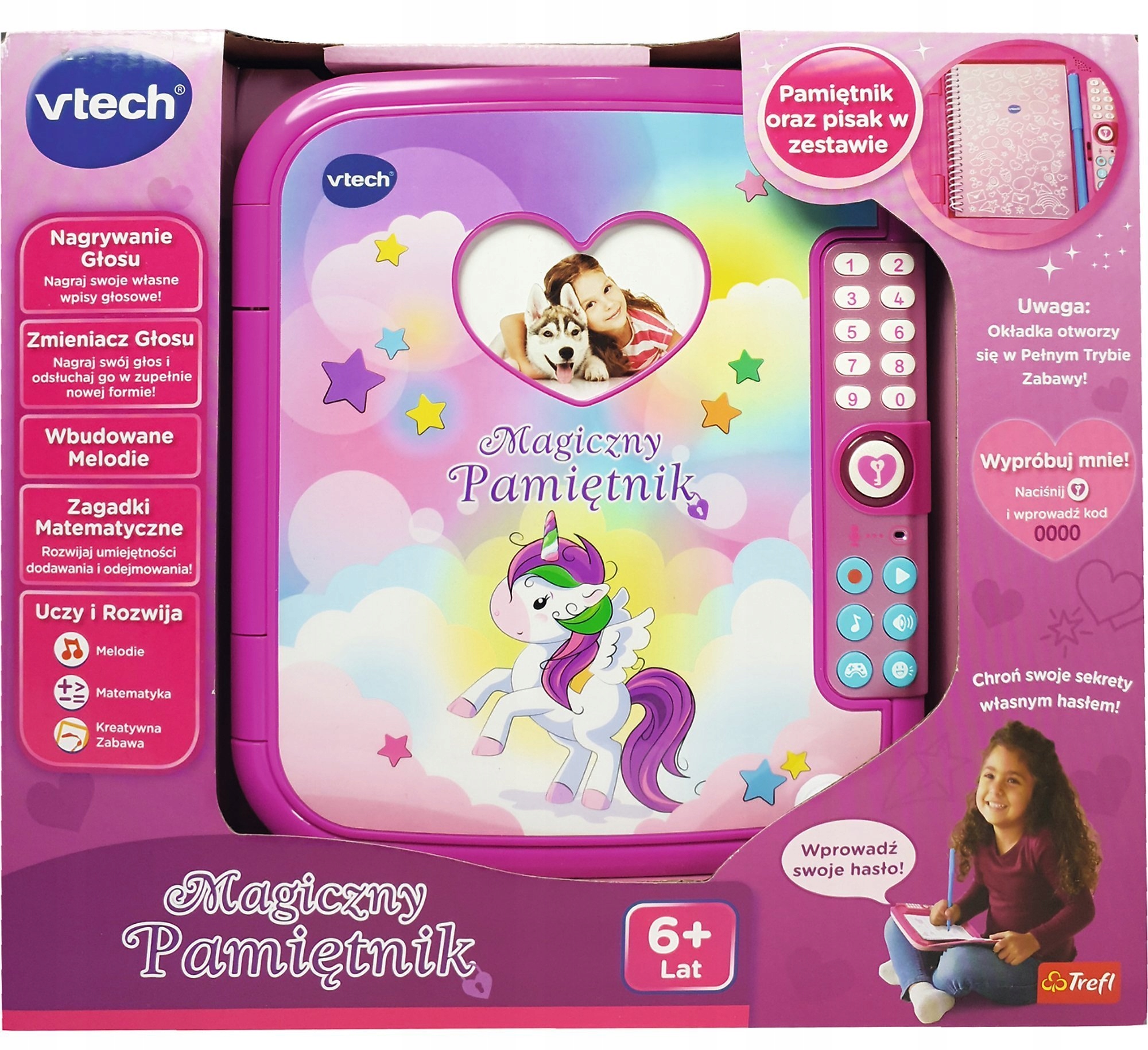 INTERAKTYWNY MAGICZNY PAMIĘTNIK NA HASŁO PL VTECH