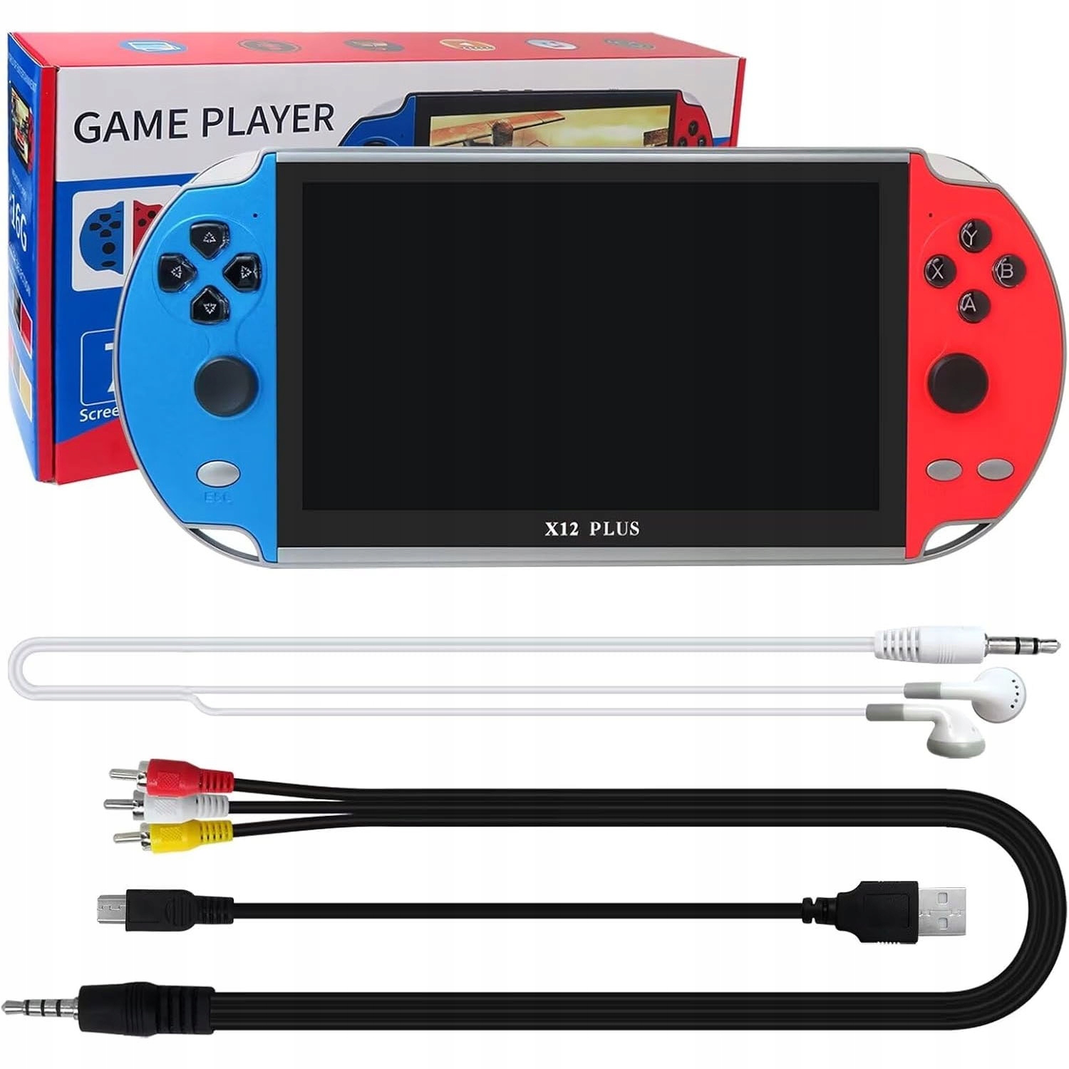 Mini Konsola Retro X12 Przenośna 1000 Gier Gierka Do Tv Ekran 7'' 16GB