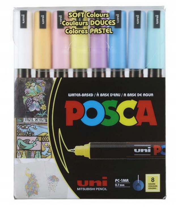 Zestaw markerów Uni Posca PC-1MR Soft Colors 8szt.