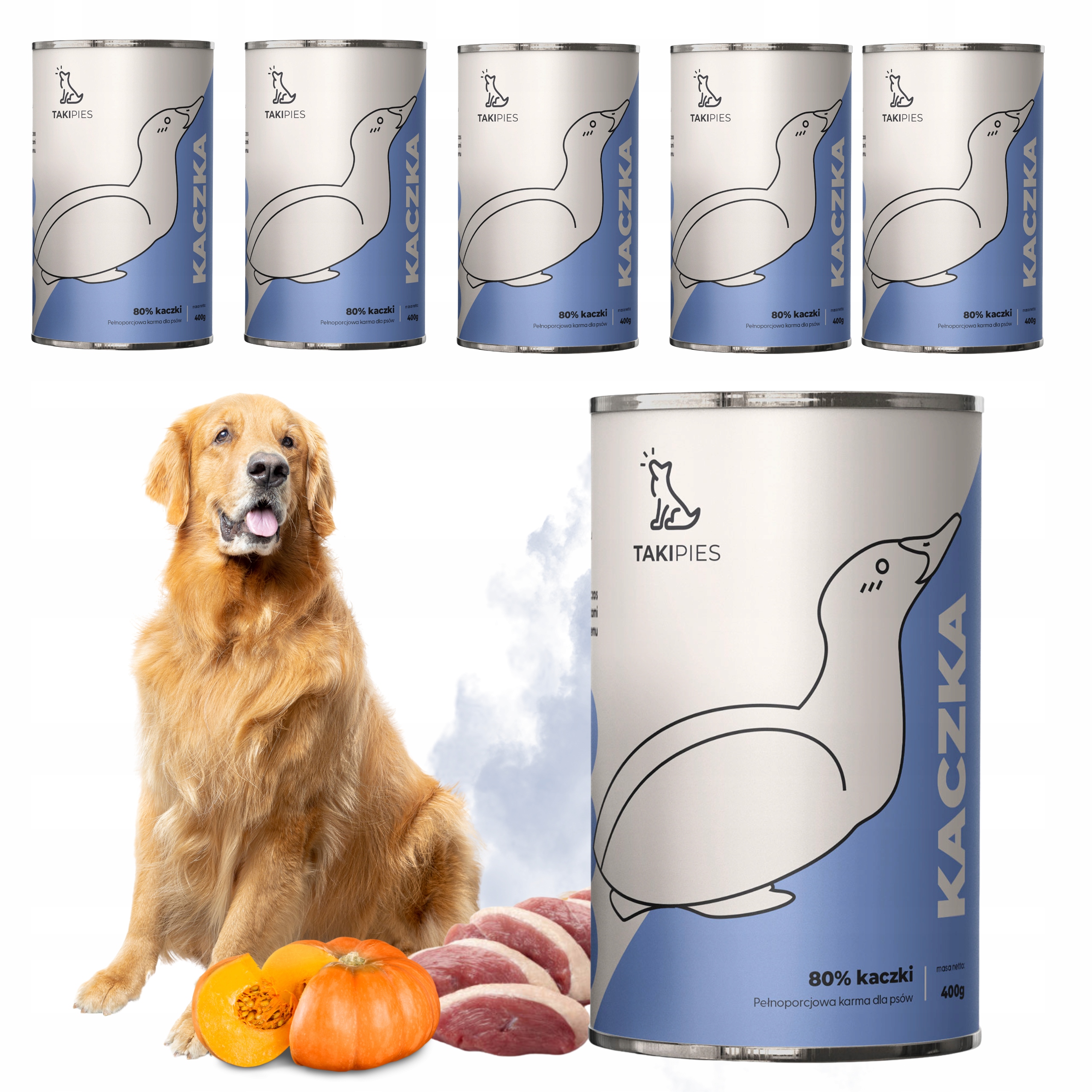 Karma Mokra dla Psa Kaczka Monobiałkowa Zdrowy Posiłek Puszka 400g 6szt