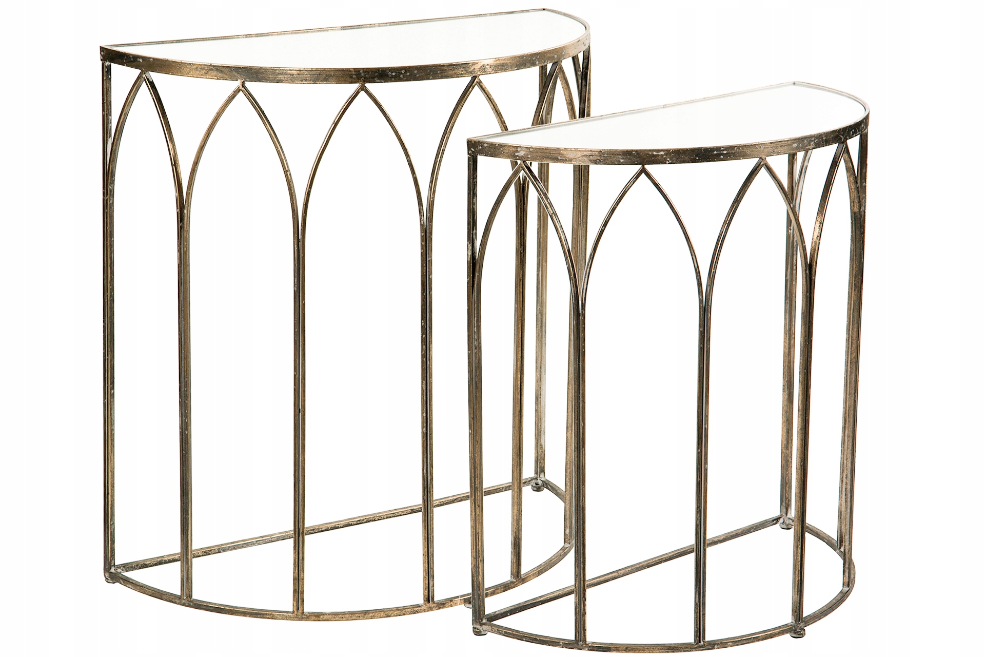 2 ks Konzola So Zrkadlovou Doskou, zlatá