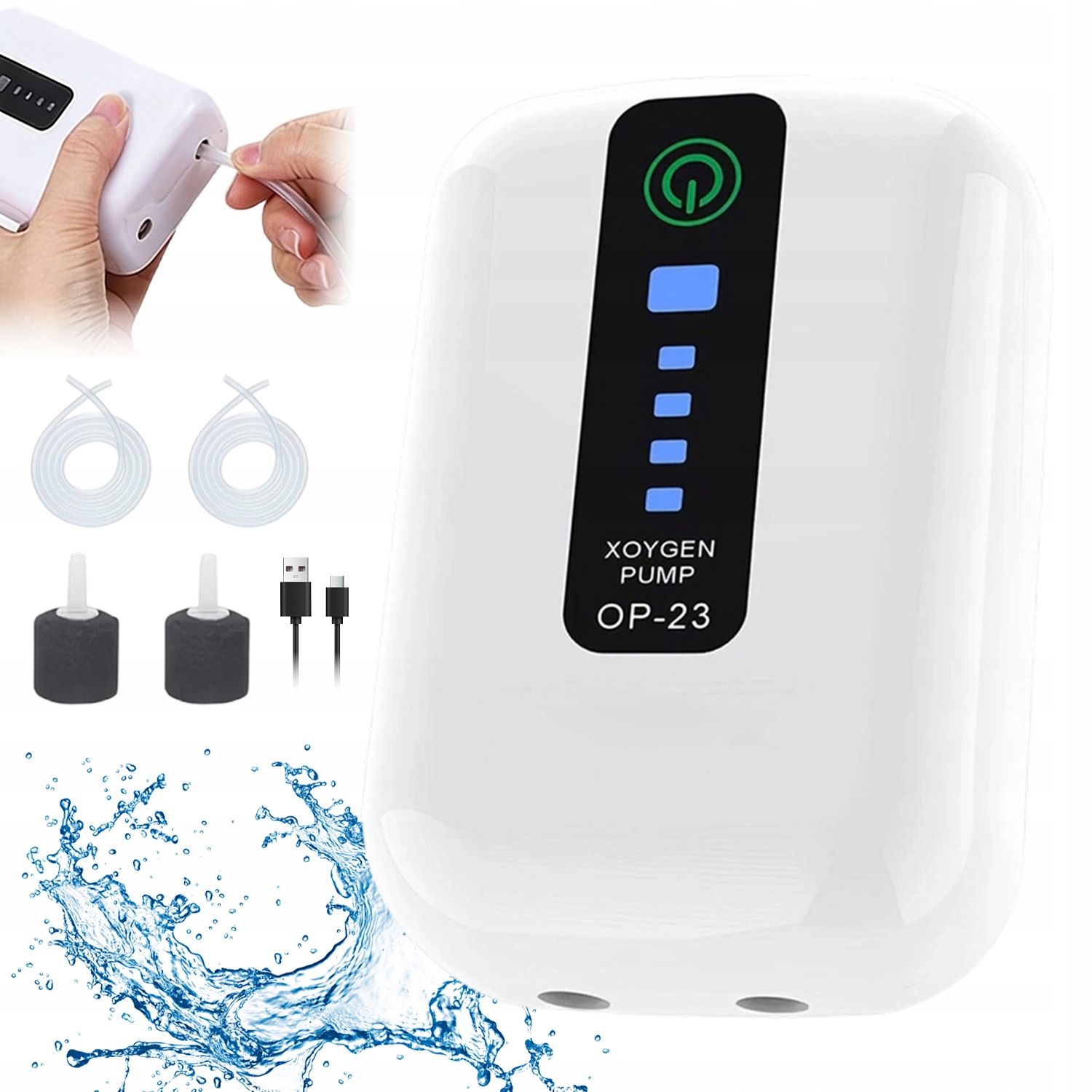 Levně Akvarijní Provzdušňovací Pumpa Usb Tichá S Dvojitým Výstupem