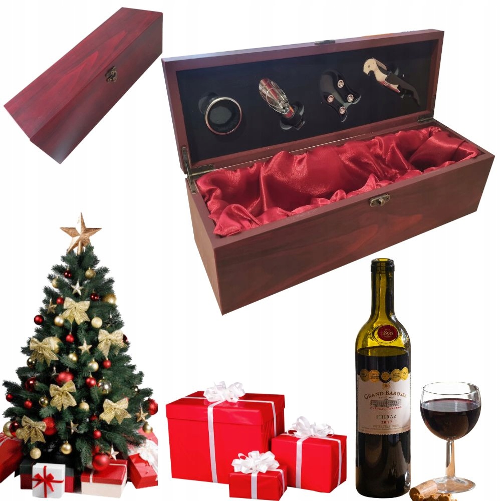 ZESTAW DO WINA SKRZYNKA NA WINO PUDEŁKO NA WINO ZESTAW PREZENTOWY POJEMNIK