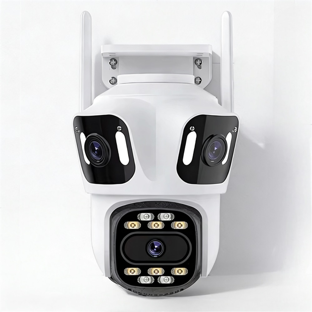 Externí Wifi Kamera Otočná Trojitá 3x 8MP Aplikace Bezdrátová