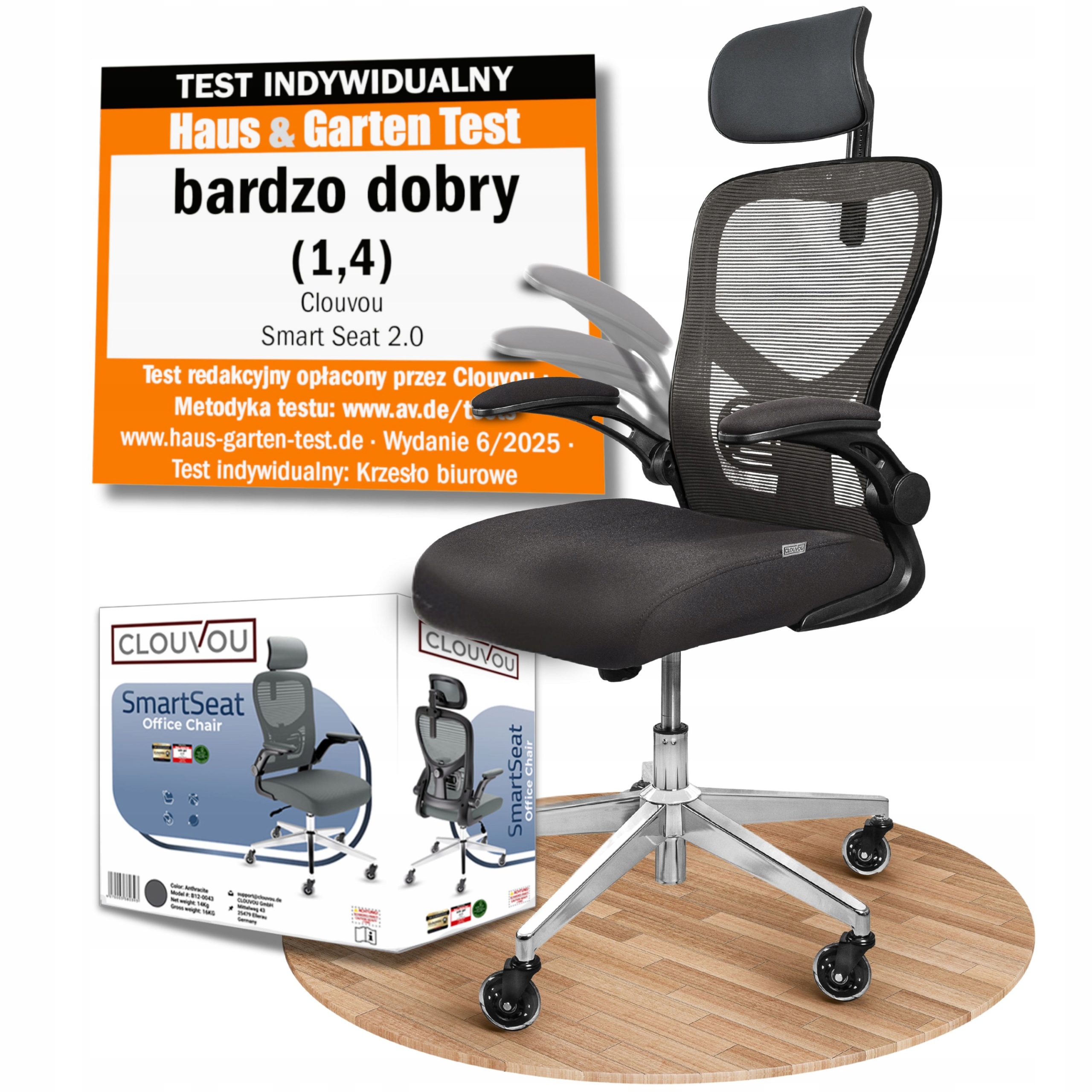 Fotel obrotowy CLOUVOU czarny