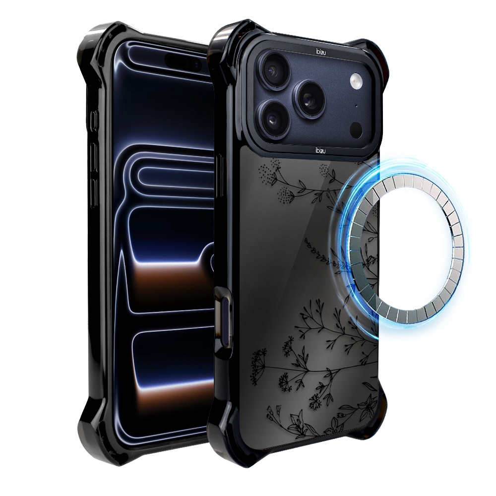 Pouzdro pro iPhone 17 Pro Ibizu DropGuard Ultra s MagSafe, dotyk květin
