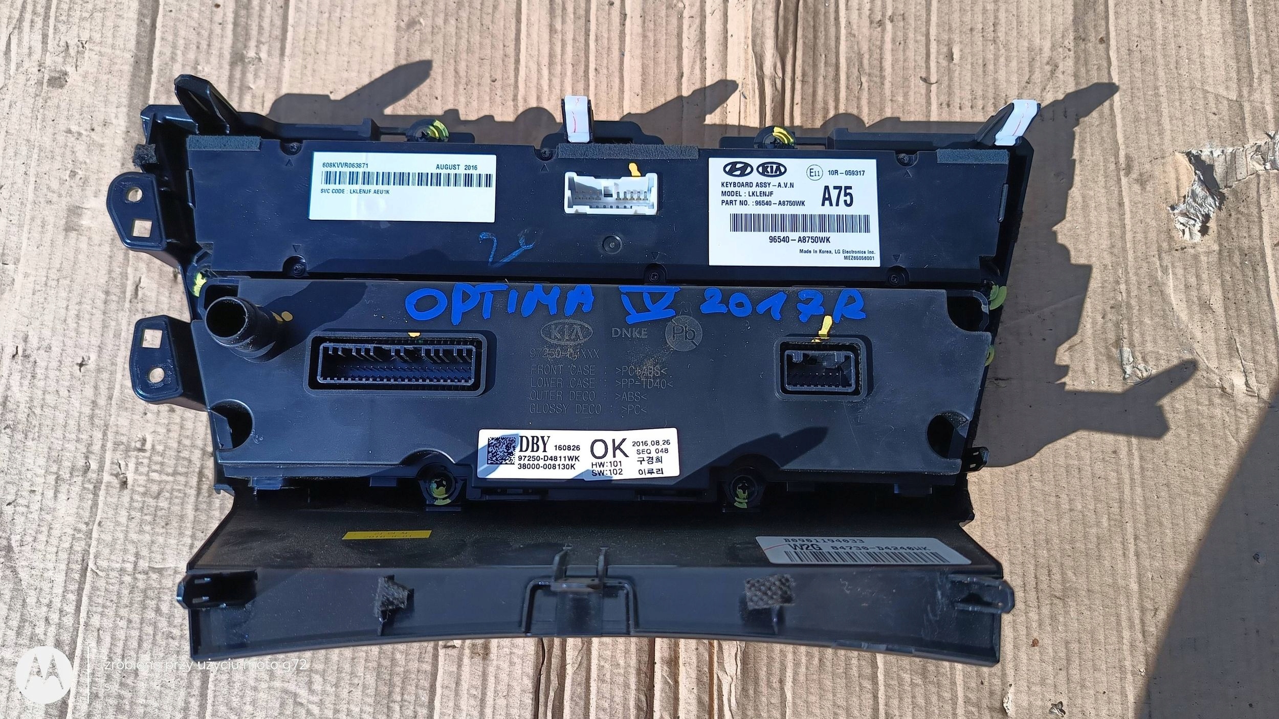 control panel air conditioning devices KIA OPTIMA 97250-D4811 2019R