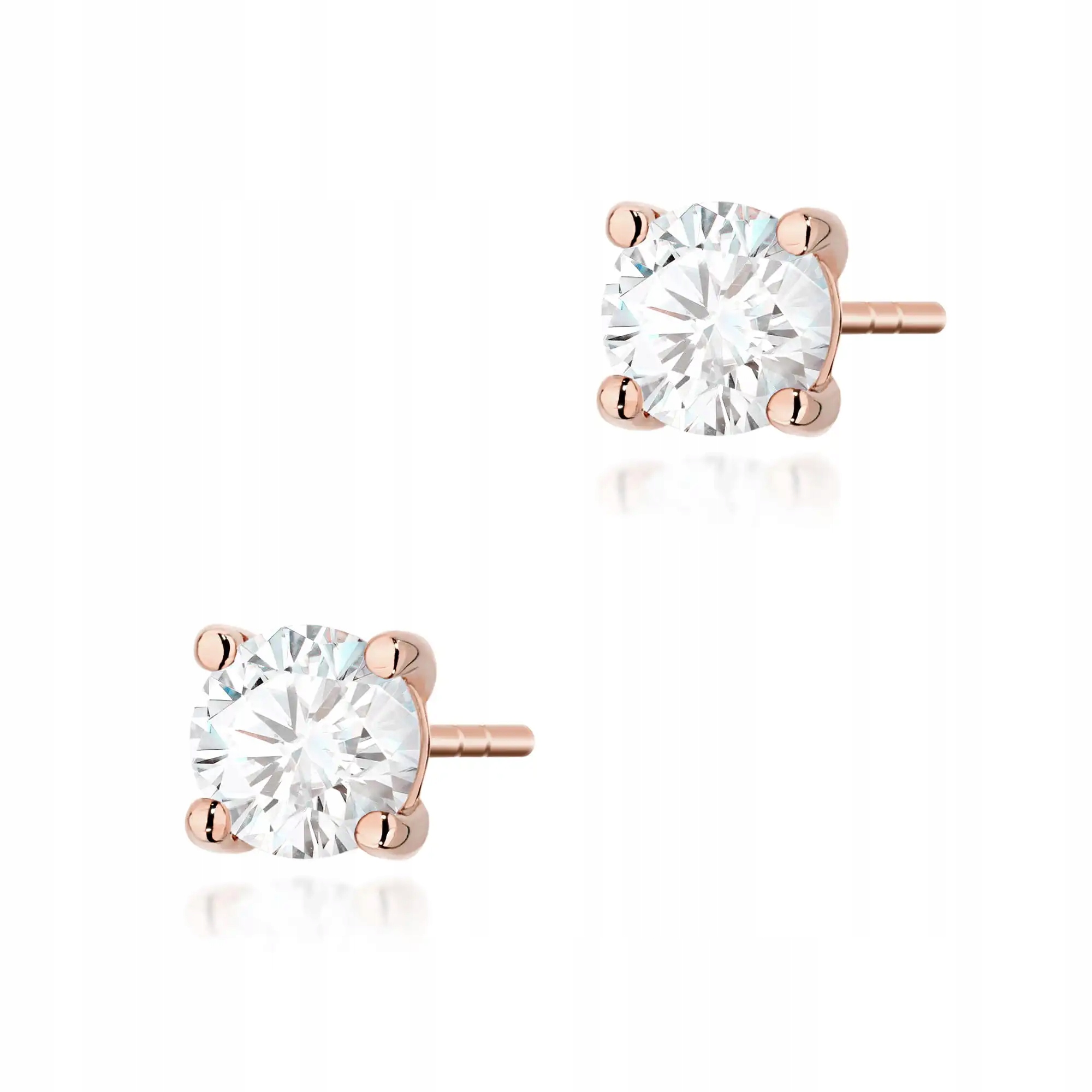 Dámské zlaté náušnice 585 diamant 0.70 ct růžové zlato elegantní módní 14k