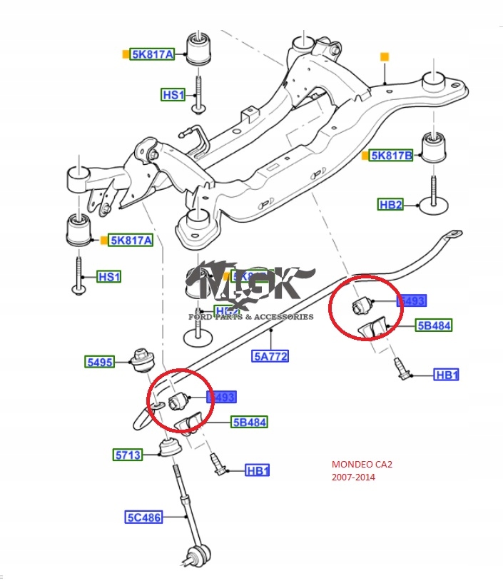 TULEJA DRĄŻKA STABILIZATORA TYŁ FOCUS RS MONDEO 4 Numer katalogowy oryginału 1581670