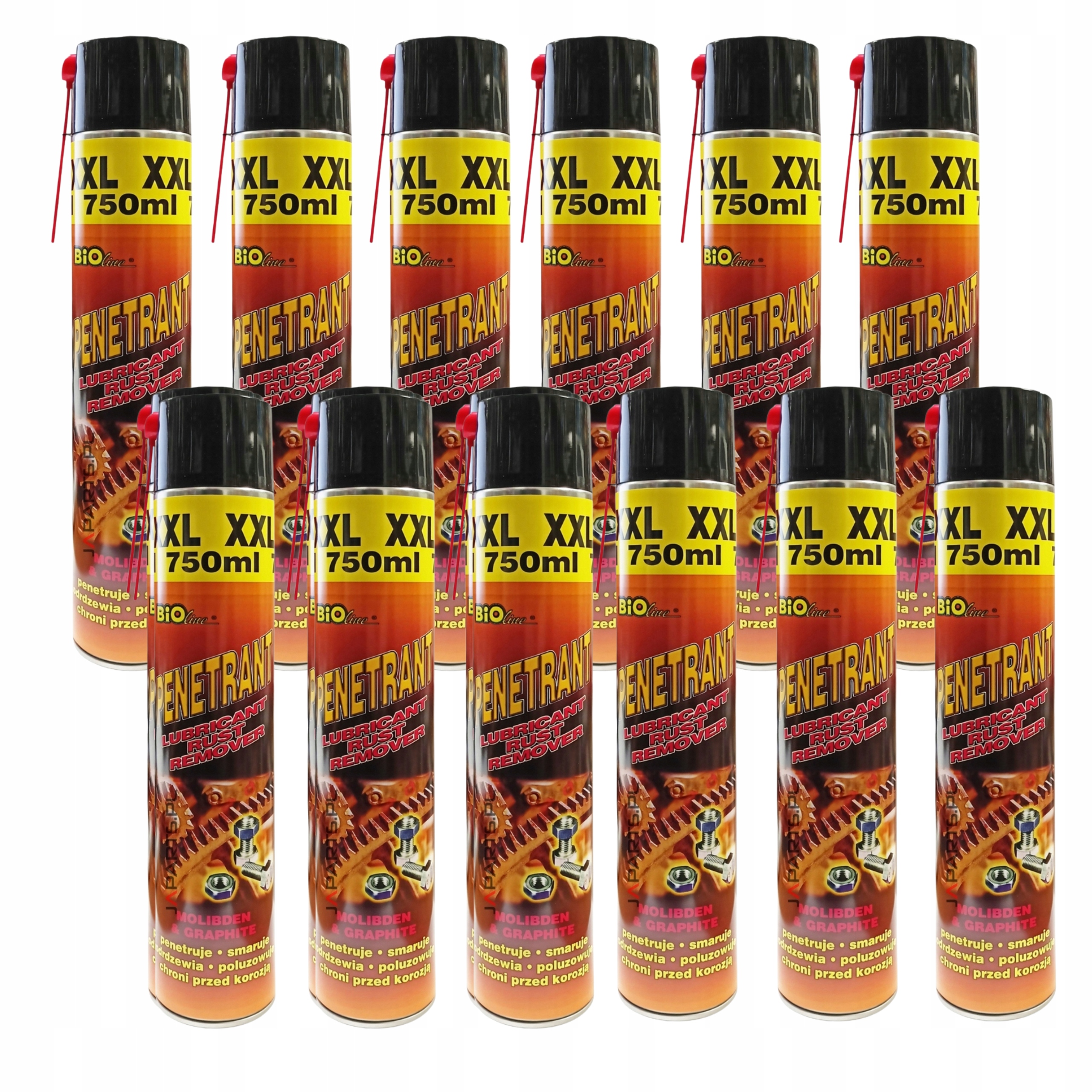 Bioline Penetrant 750ml odrdzewiacz penetrujący smar usuwa rdzę 12 sztuk