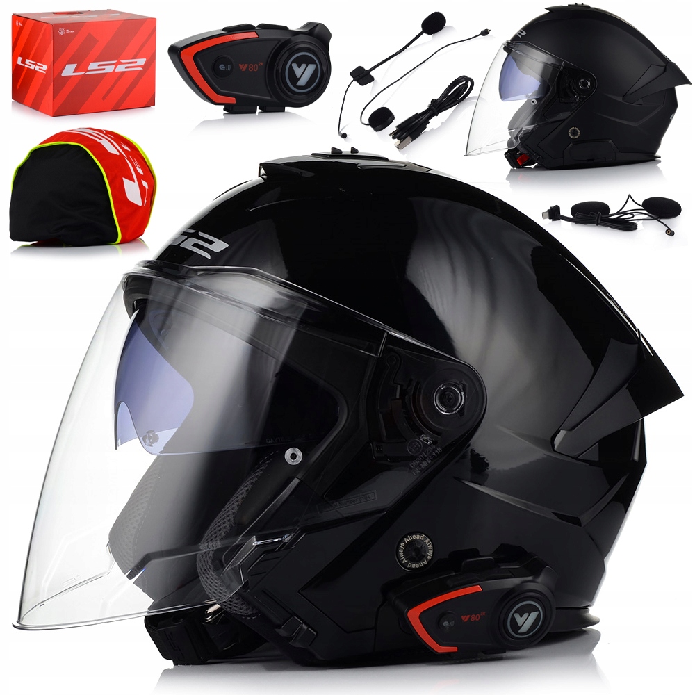 Otvorená Motocyklová Prilba LS2 OF618 Verso II Lesk Clona Interkom