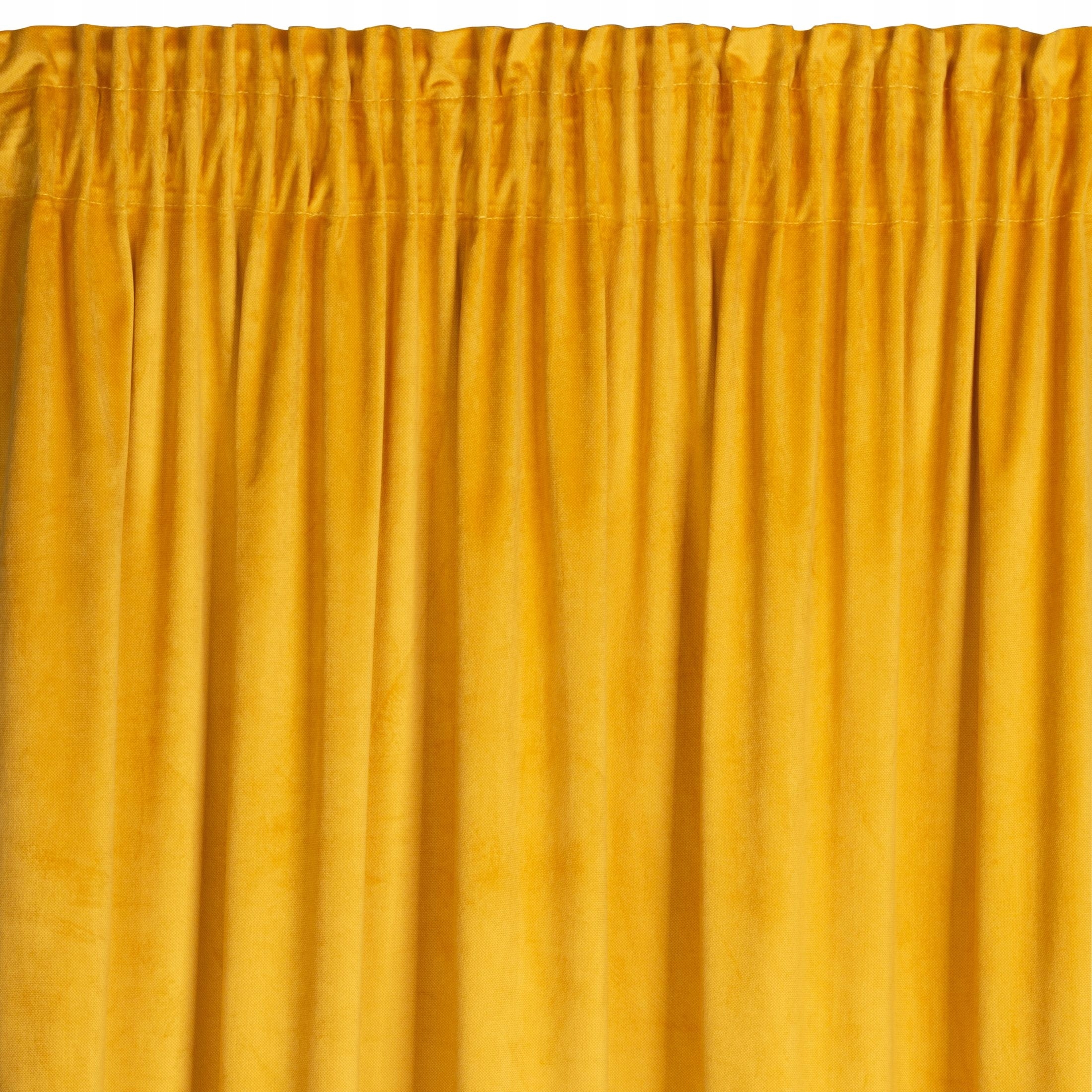 

Zasłona Matowy Welwet Musztardowa Krótka Taśma