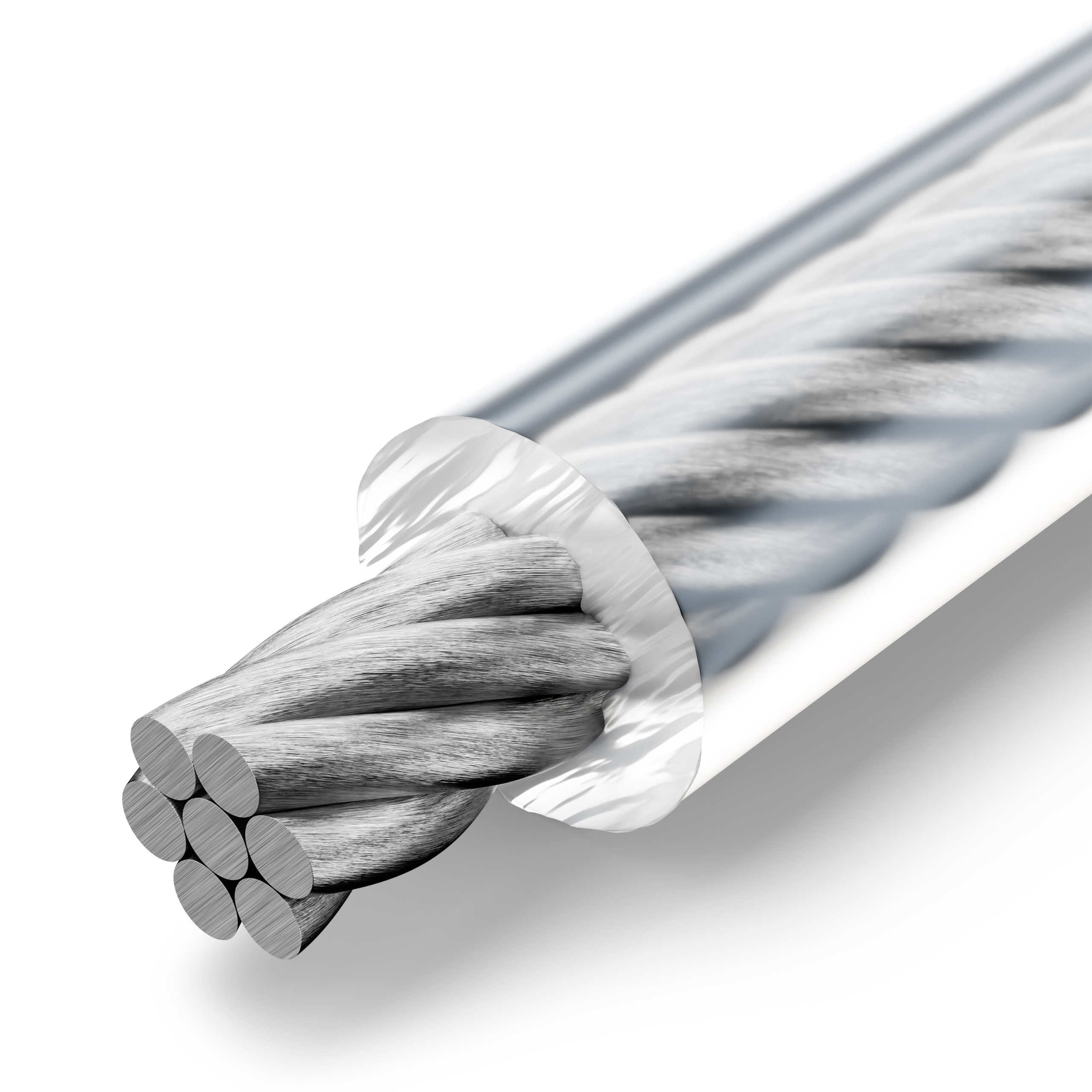 Lina linka Stalowa w Otulinie Otulina Powłoka Pcv 1,6/3mm 1x7 Bezbarwna 30m