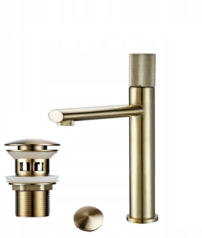 Zlatá umývadlová batéria Klik klak Gold Mat Premium