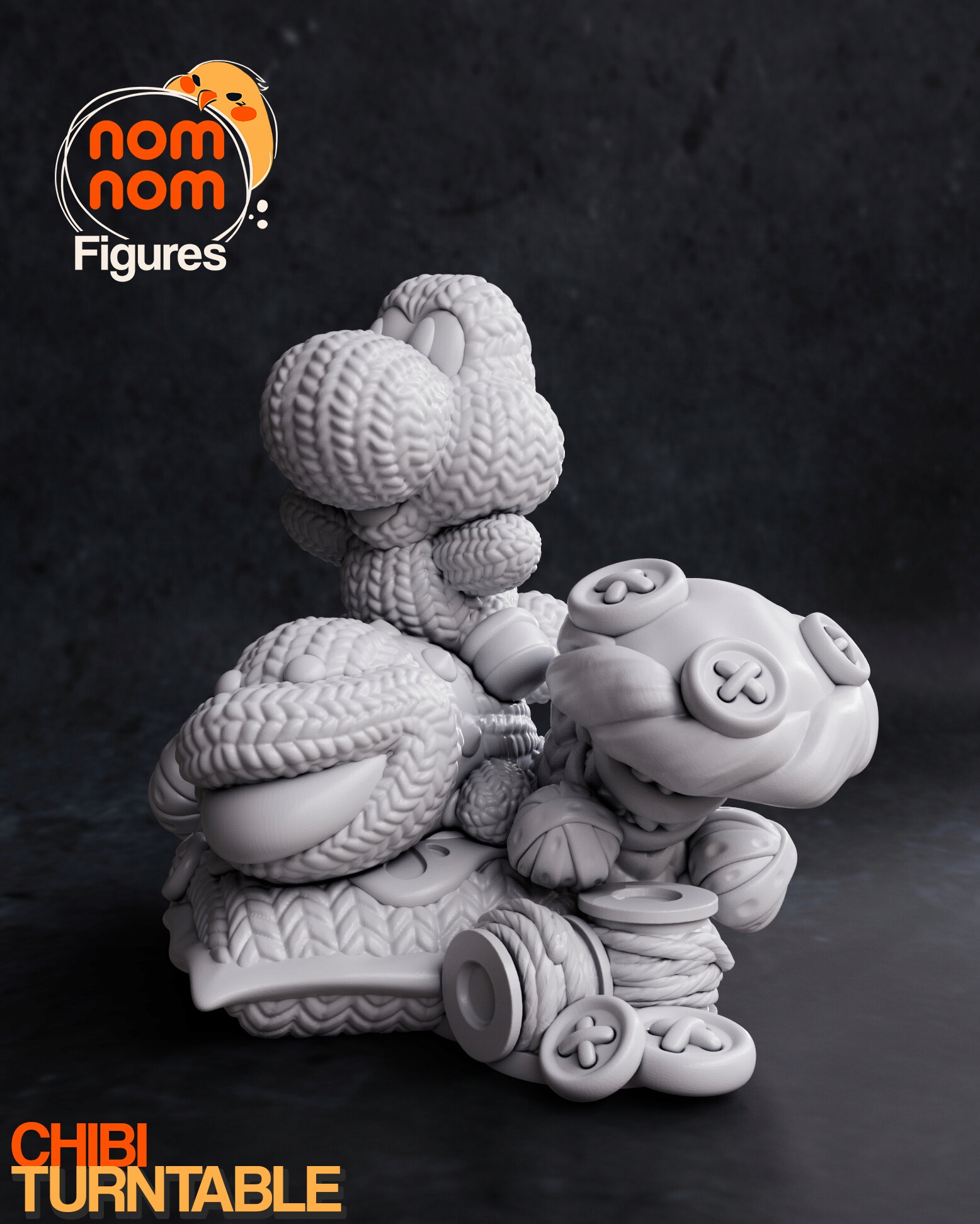 Figurka Chibi Yoshi Yoshi's Woolly World 3D tisk Pryskyřice NomNom Figures
