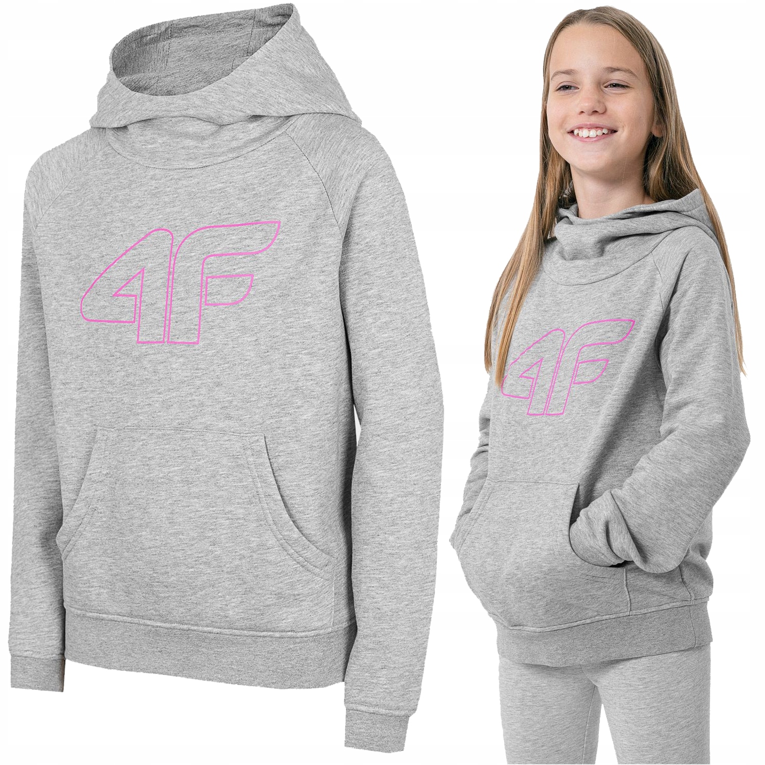 

Bluza Dziewczęca Dresowa 4F Z Kapturem