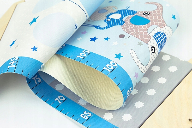 Miarka wzrostu dla dzieci na PŁÓTNIE Słonie (n) Stan opakowania oryginalne