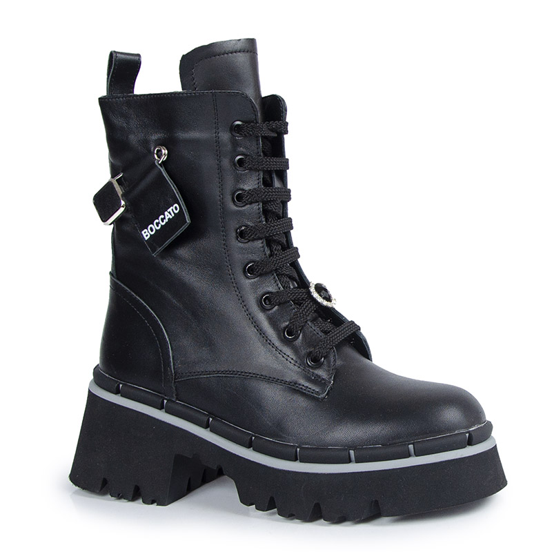 Boccato 230.1190 Kotníkové Boty Workery Kůže Černé 36