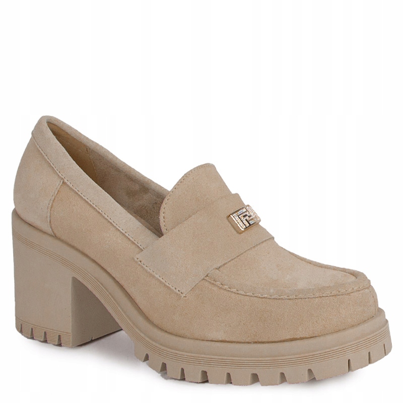 Lemar 20168 Lodičky Sloupek Kůže Semiš Béžová 39