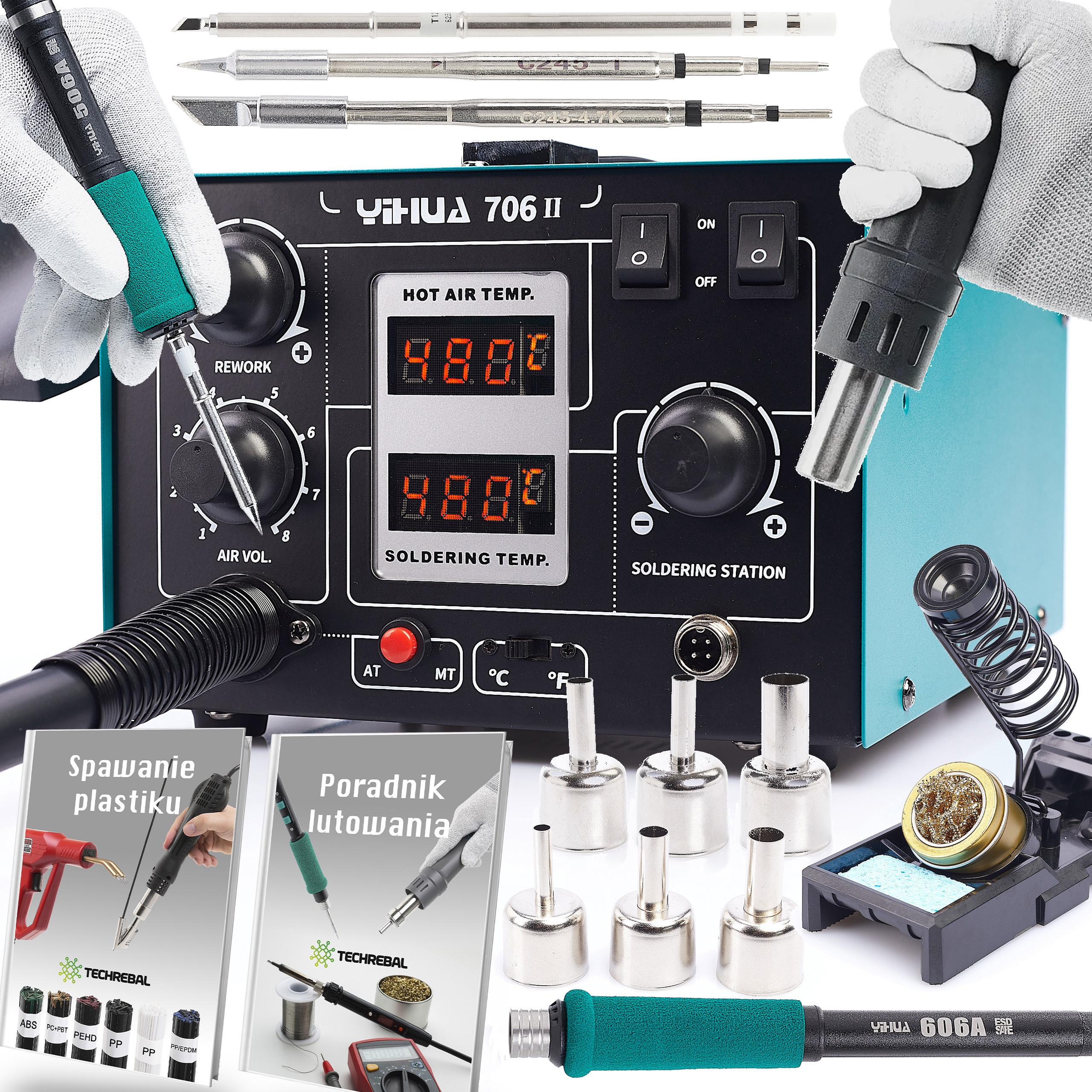 Pájecí Stanice Yihua 706 II Hroty T12 Přídavná Pažba Hrotu T245 4 Hroty