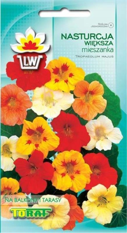 Nasturtium Väčší MIX - Semená 5g, Pestovateľská Rastlina s Jedlými Kvetmi