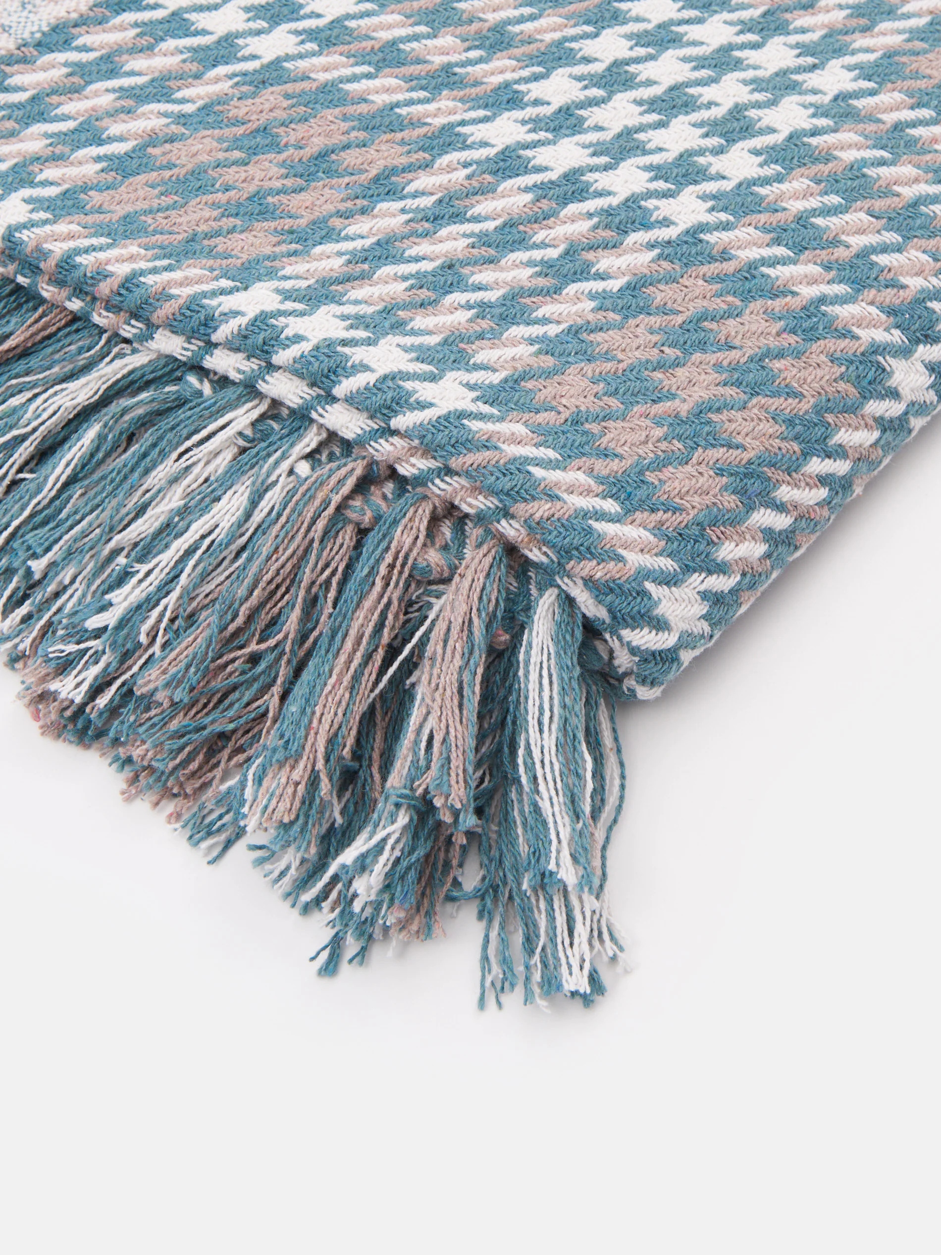 

Koc pled 130x160 frędzlami narzuta Boho bawełniany