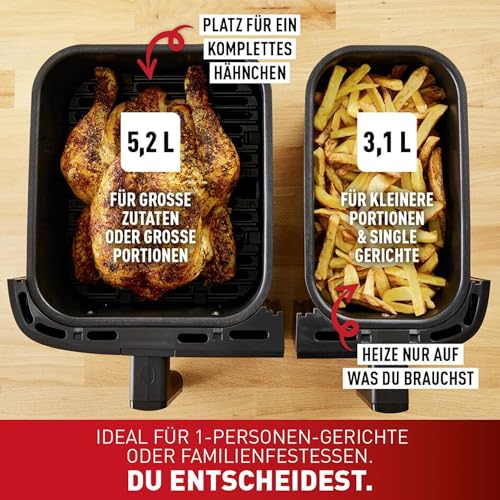 TEFAL Dual Easy Fry Beztłuszczowa 5,2L 3,1L Dwie Komory 7 Programów — miniatura 7