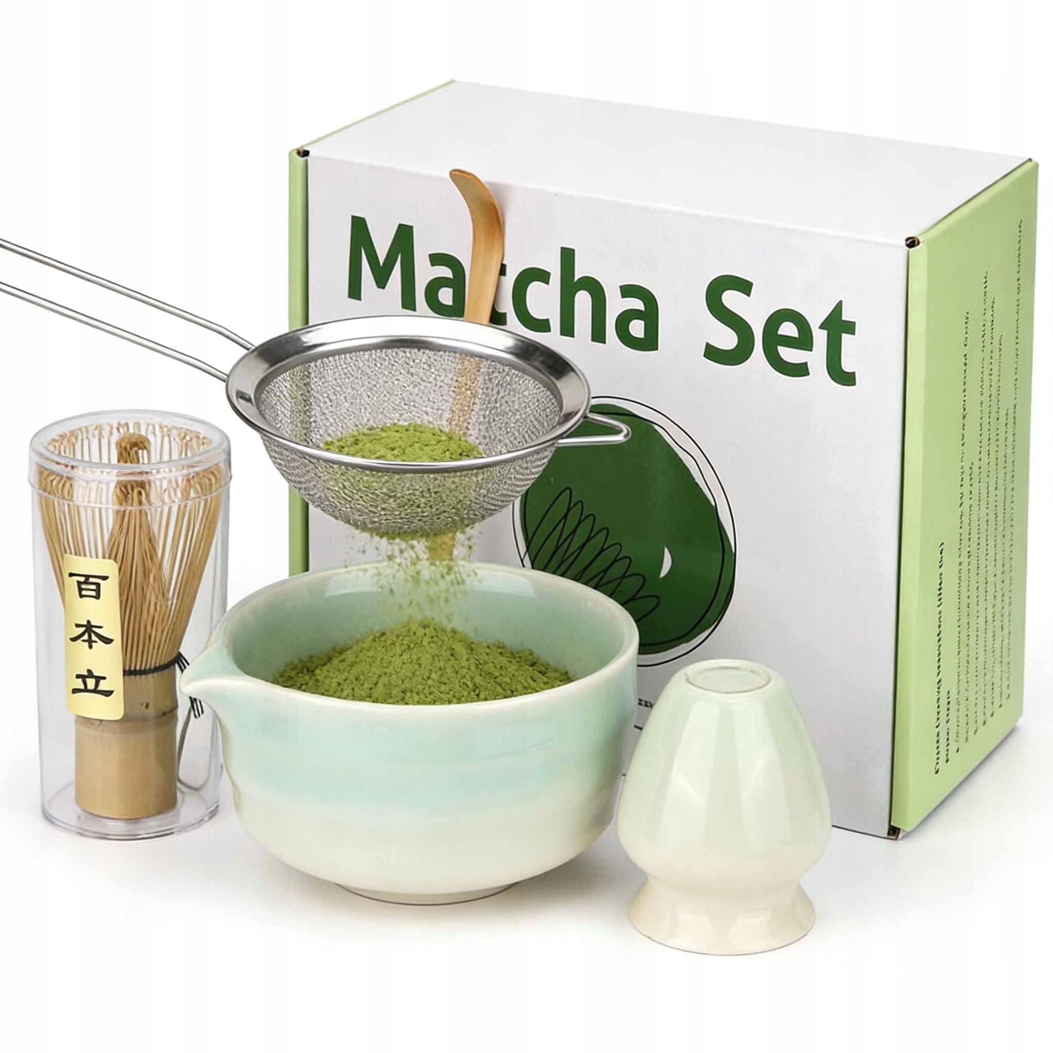 Tradiční Čajový Set Matcha Z Bambusu, Metla, Lžička, Miska