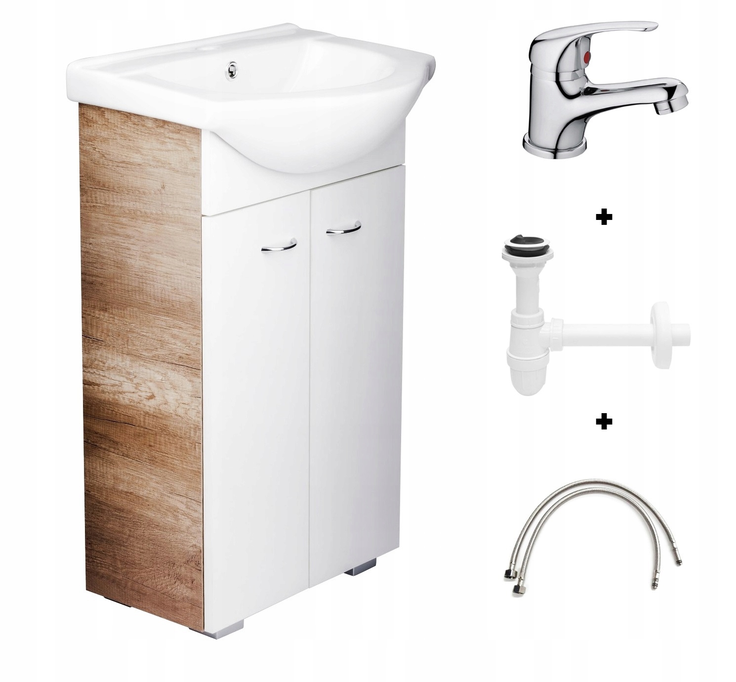Koupelnová skříňka s umyvadlem 50 x 86 cm s baterií a sifonem komplet