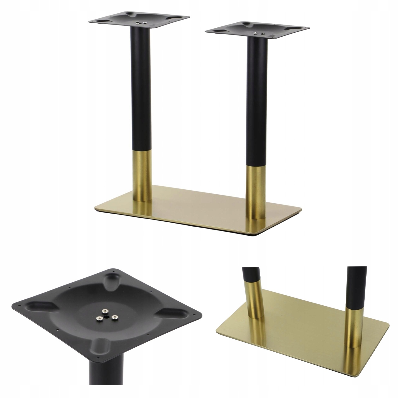 Dvojitá Noha Pro Stůl SH-3003-1/GB Zlato-černá, Pro Pracovní Desku Max 120X80 CM