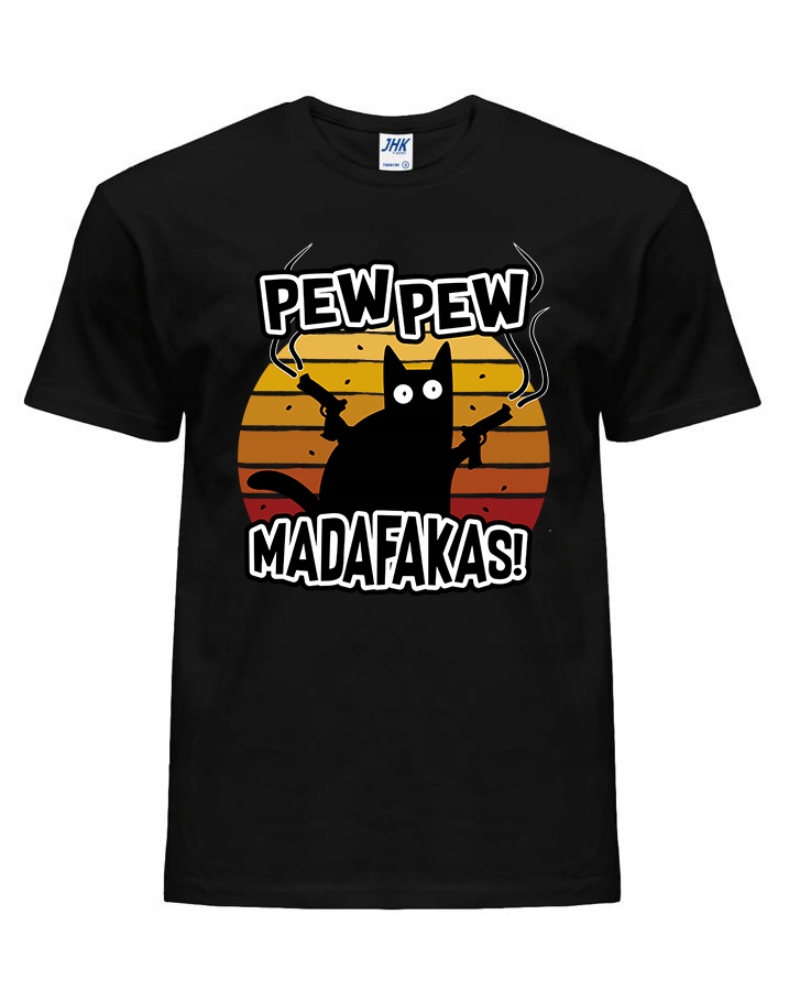 

koszulka męska Pew Pew Kot Śmieszna XL