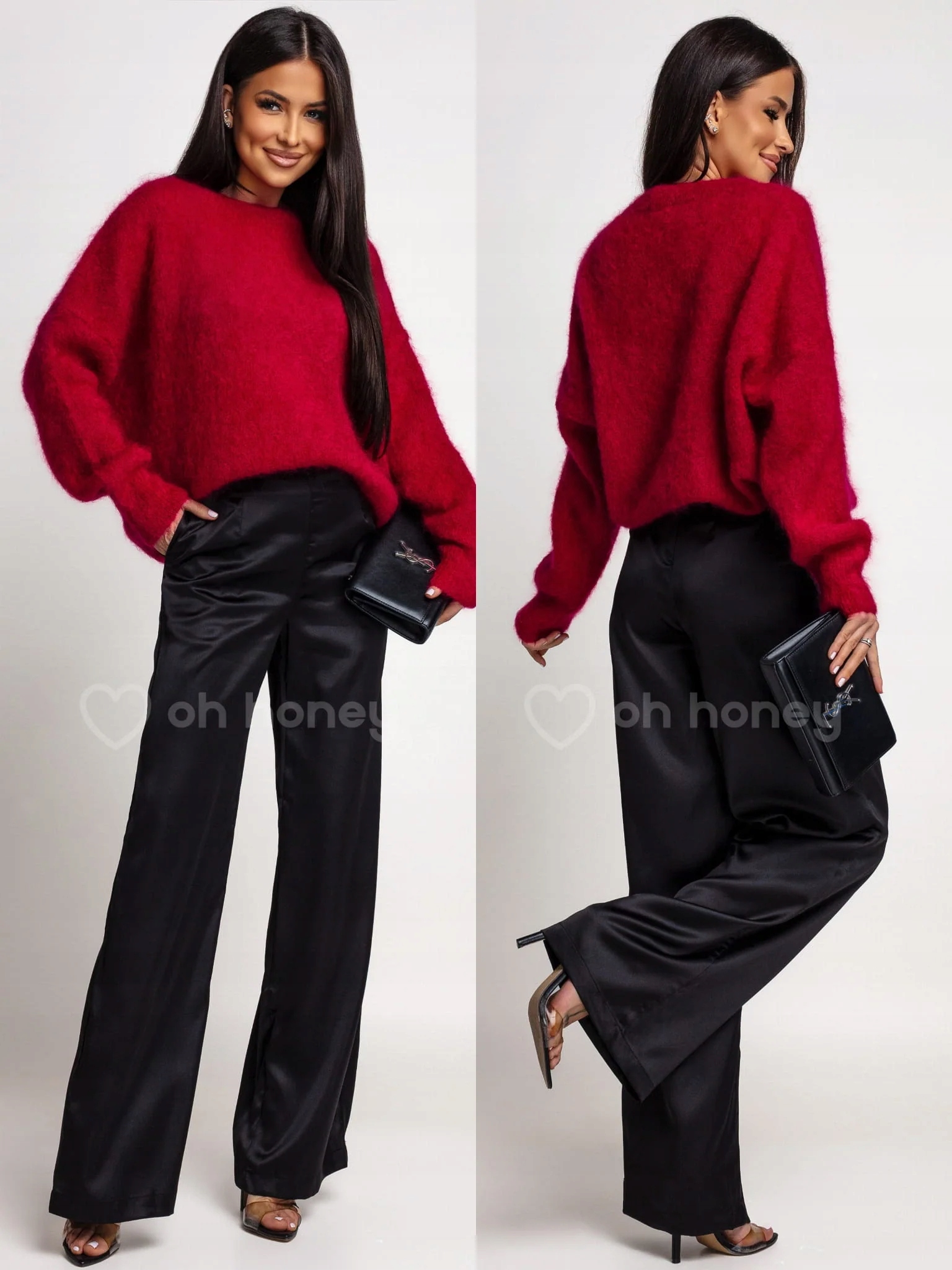 Saténové kalhoty černé Lucent S