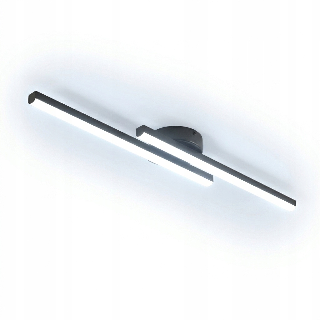 Lampa Sufitowa Led Czarna Zyrandol Nowoczesna Do Salonu 17W 6500K 60CM