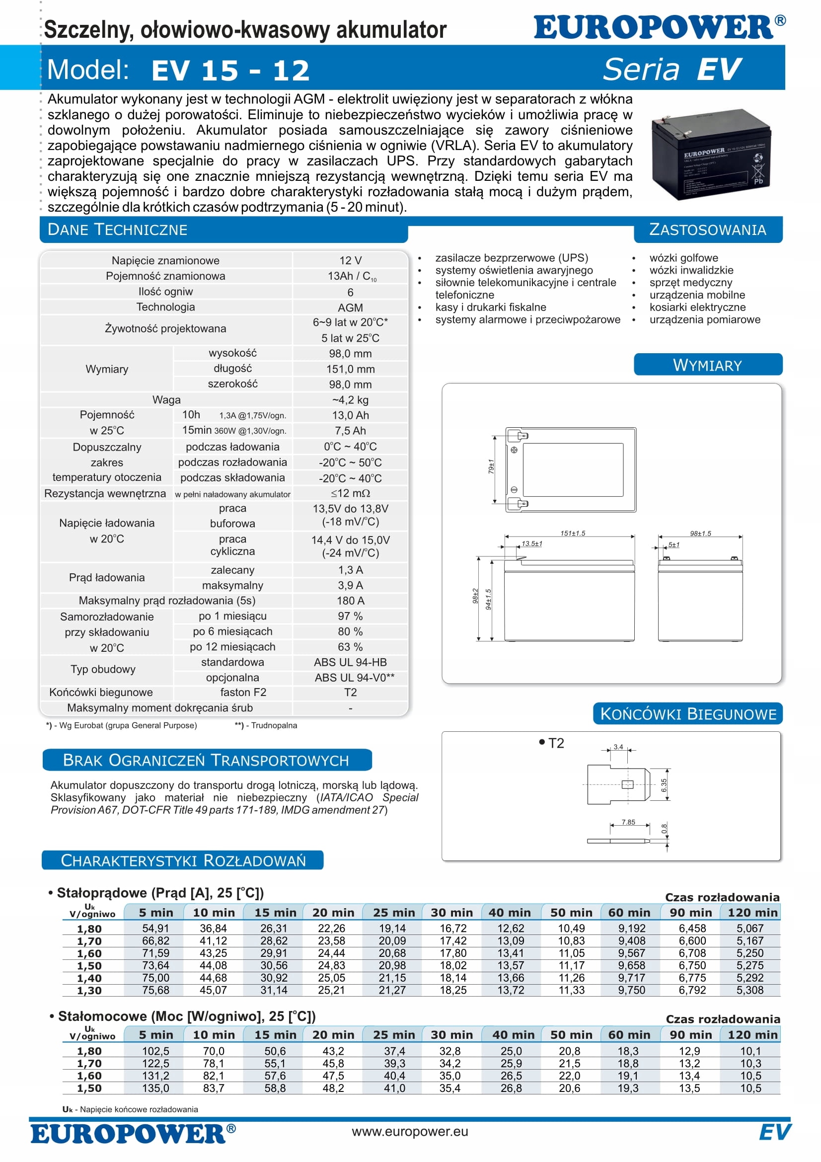 RBC4 RBC 4 #4 ZESTAW AKUMULATORÓW PAKIET BATERII DO UPS APC 1x EV 15-12 Producent Europower