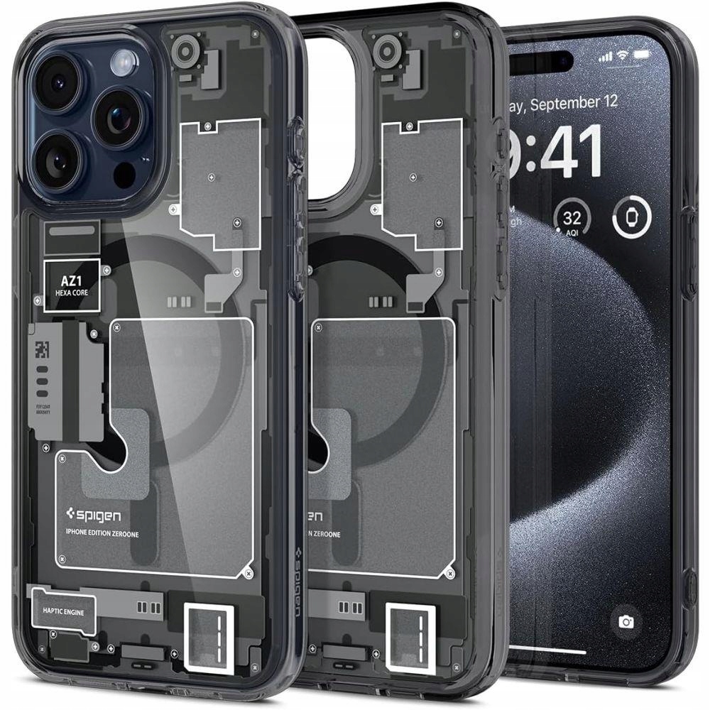 Pouzdro Ultra Hybrid Mag s MagSafe pro iPhone 15 Pro šedo-černé