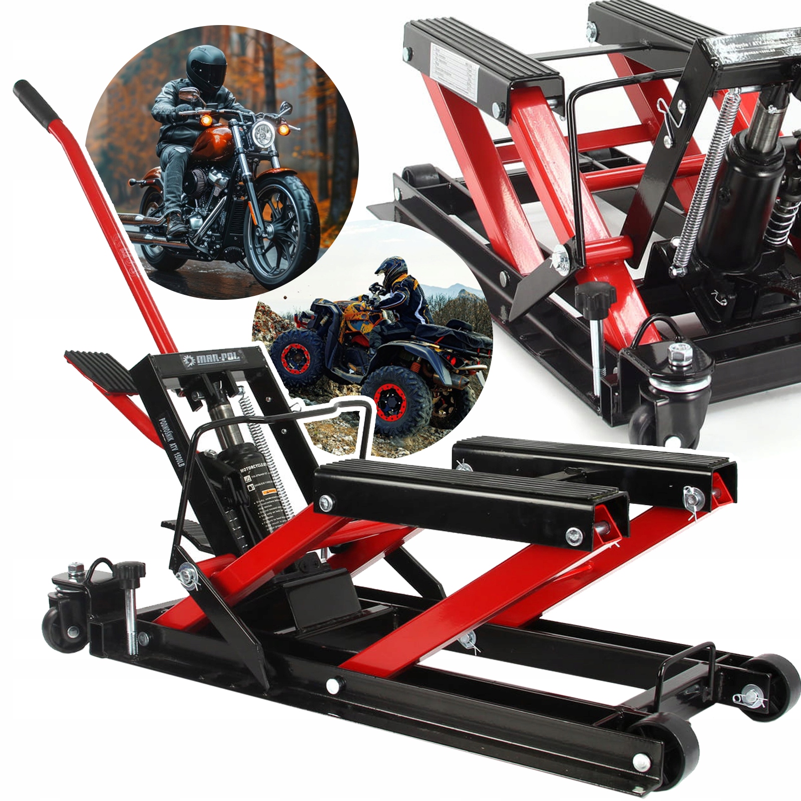 PODNOŚNIK MOTOCYKLOWY STOJAK ATV MOTORU 680KG