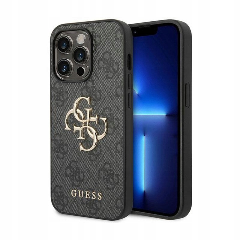 Guess 4G Big Metal Logo Pouzdro pro iPhone 15 Pro (šedé)