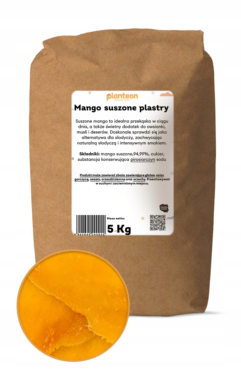 Mango suszone plastry 5kg zamiennik słodyczy szybka przekąska