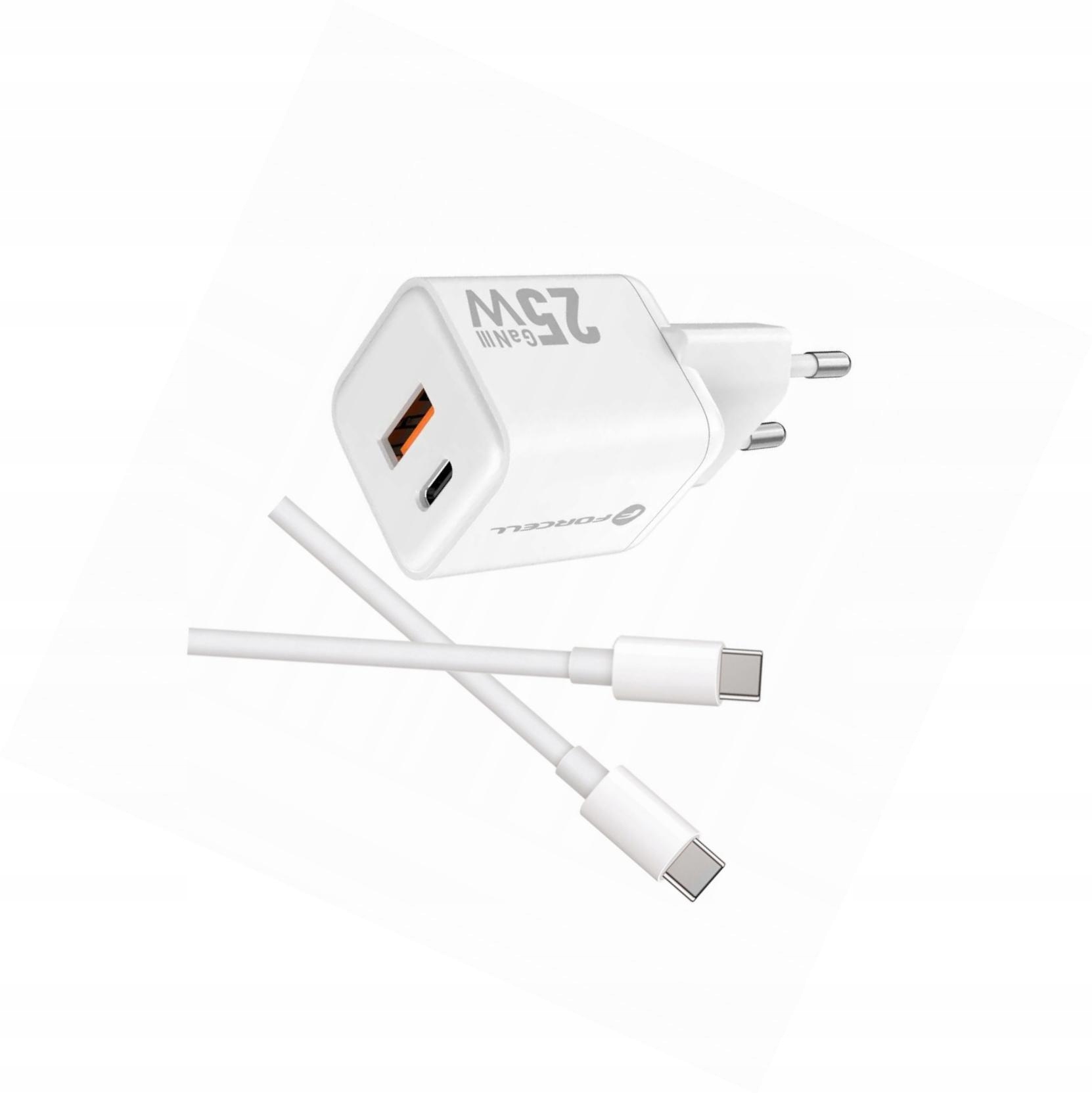 Szybka ładowarka Gan 25W 2 porty z kablem Usb-c do iPhone 16 Pro