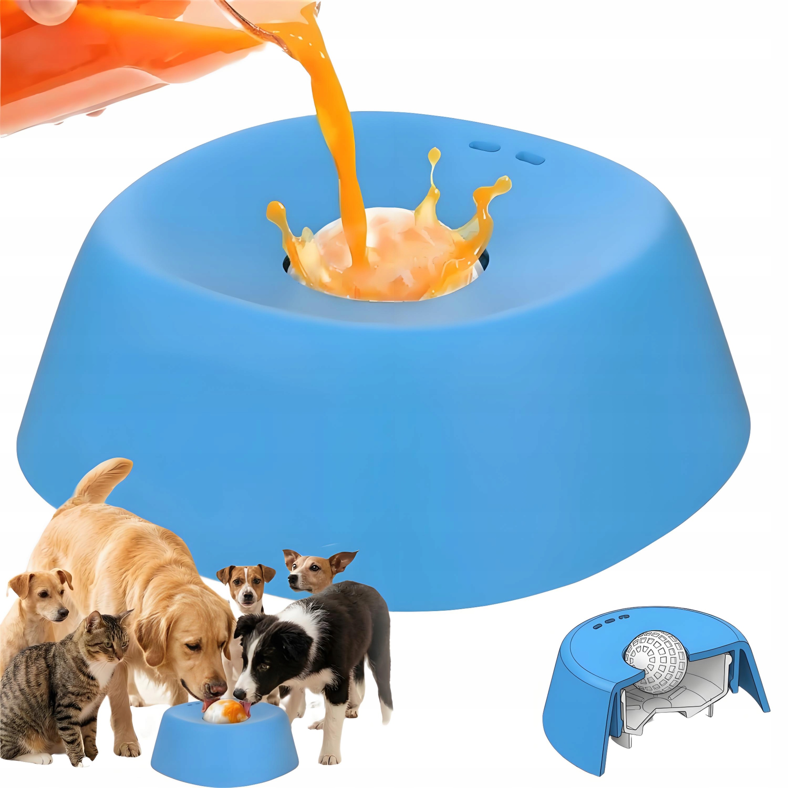 Zpomalovací Miska Pro Kočky A Psy S Protiskluzovou Slow Feeder Kuličkou