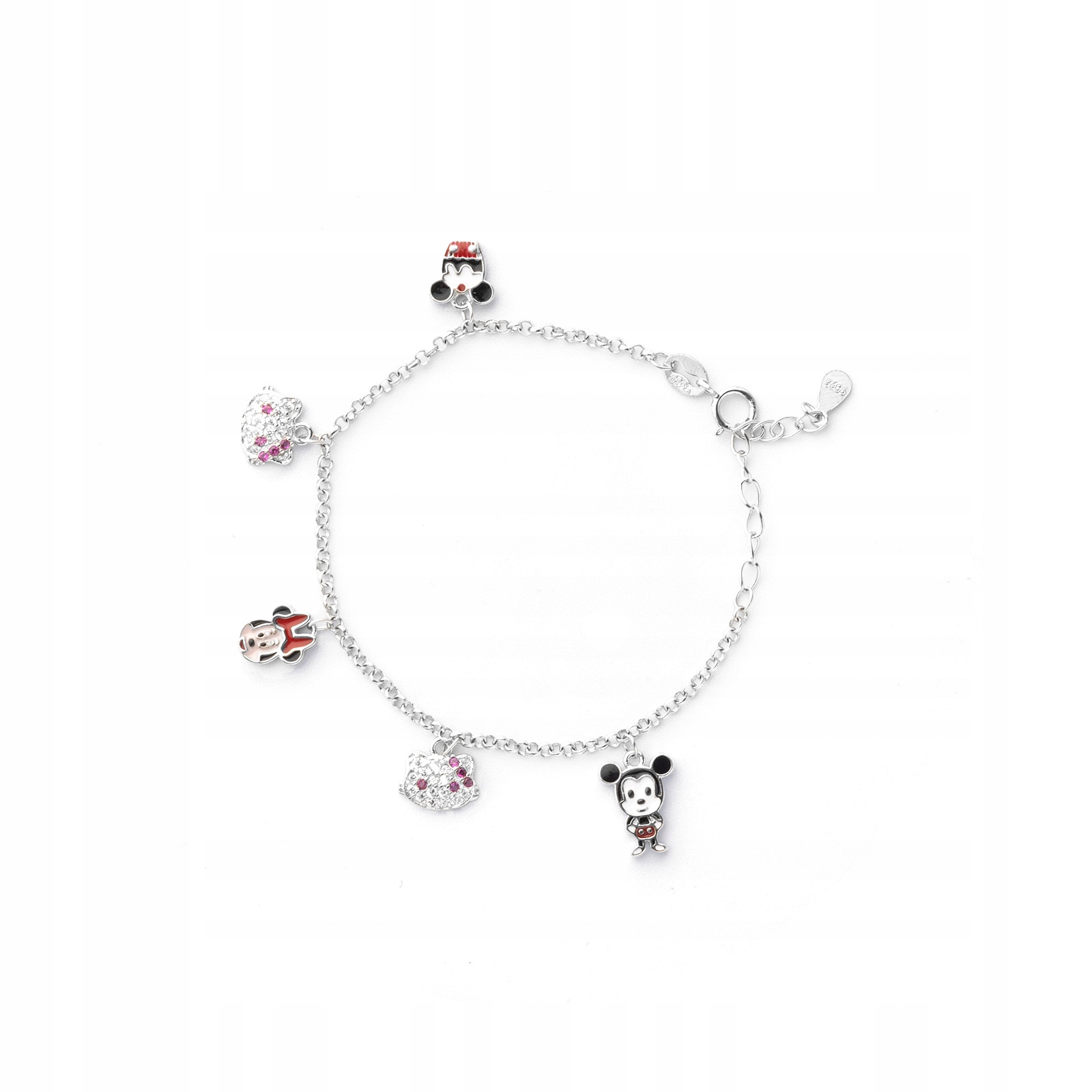 Stříbrný náramek 925 Mini Mickey Mouse Hello Kit