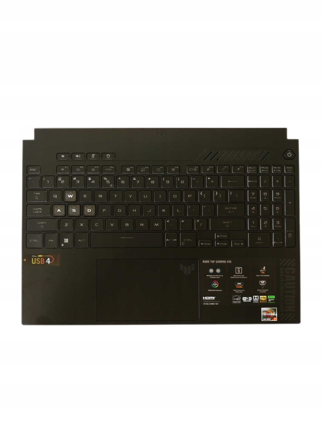 Asus FA507RC FA507RE Palmrest klawiatura obudowa Led Rgb US-Int 56Wh