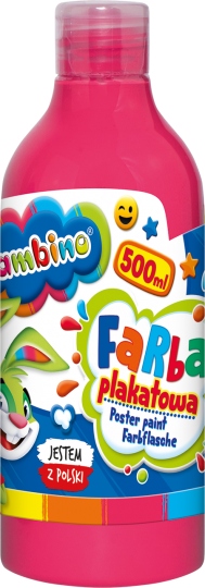 

Farby plakatowe w butelce 500ml Bambino różowa