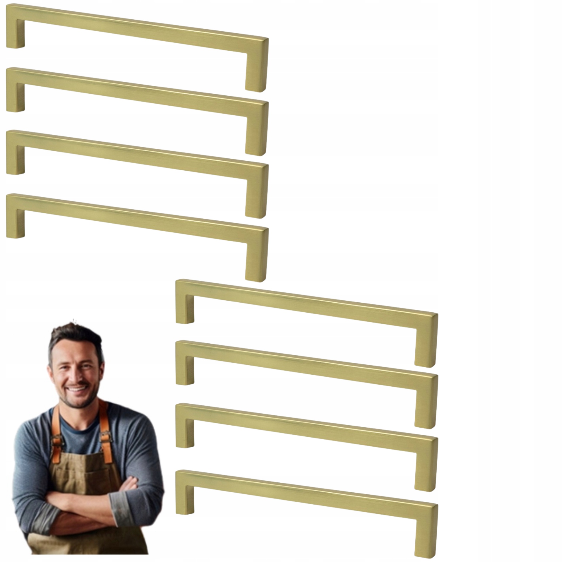 Nábytkový držiak do skrinky Zásuvky Apollo 160 mm Zlatý kartáčovaný 8ks
