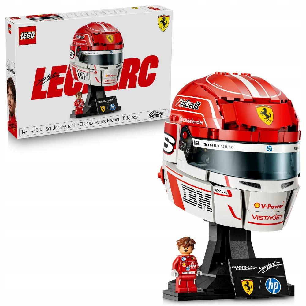 * Lego 43014 Editions Sports Přilba Charles Leclerc Scuderia Ferrari Hp