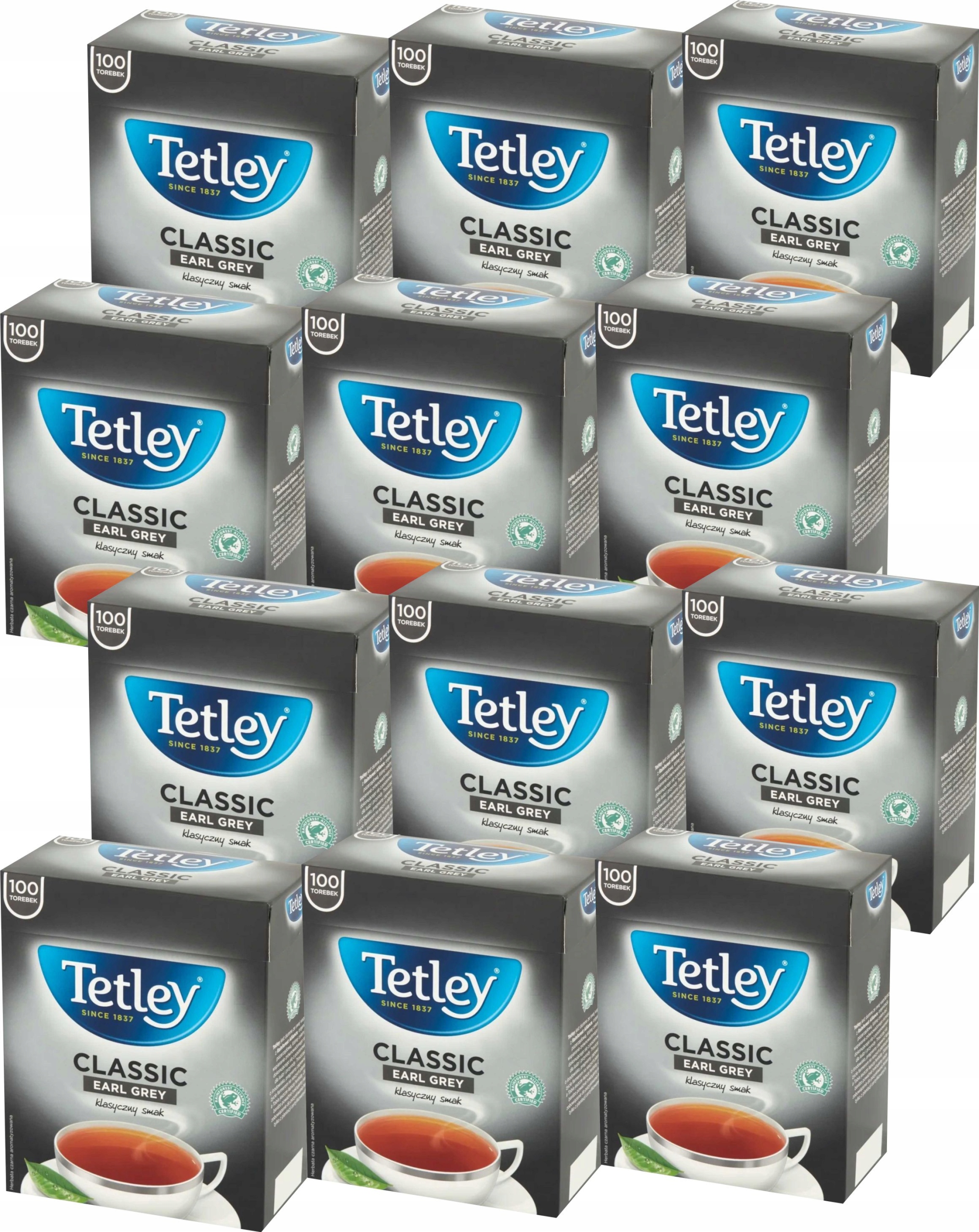 (x12) Tetley Herbata Classic Earl Grey 100tb