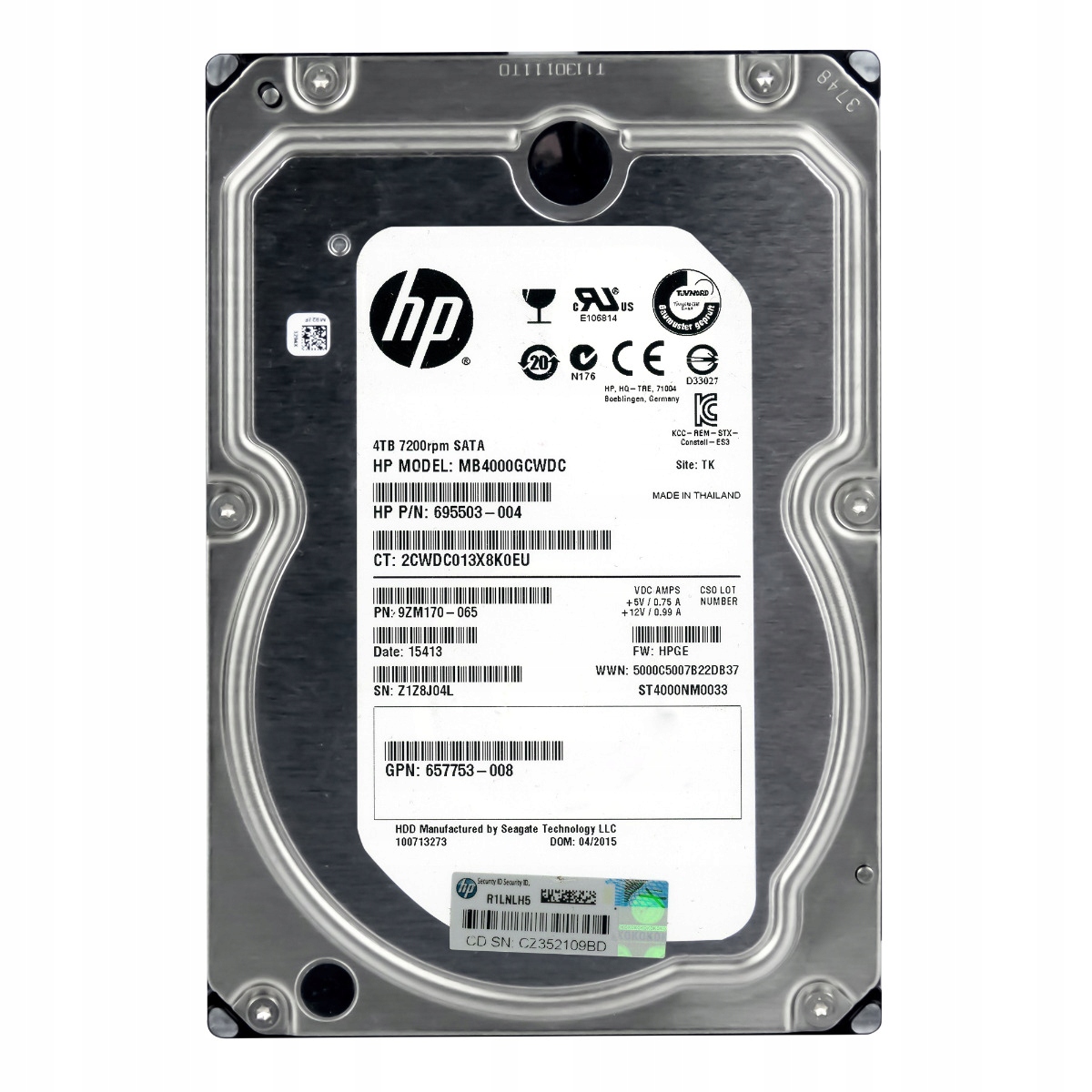 Hp 695503-004 4TB 7.2K 128MB Sata III 3.5'' MB4000GCWDC