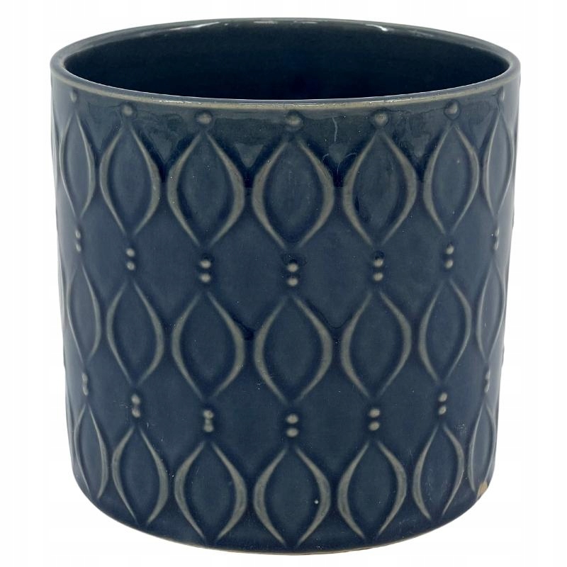 Tmavě modrý obal na keramický květináč Polnix Vintage 20 slziček
