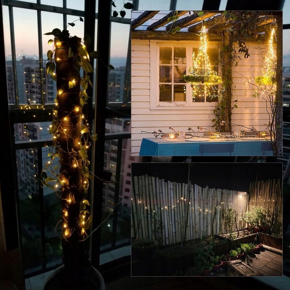 Girlanda - lampki solarne ogrodowe drucik 20 m 200 LED Seria 2354